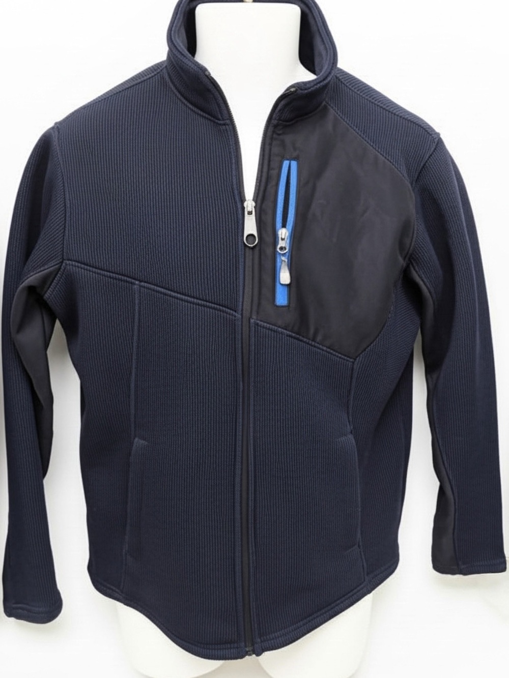 Swiss Tech Navy Performance Jacket with Blue Zip Accent